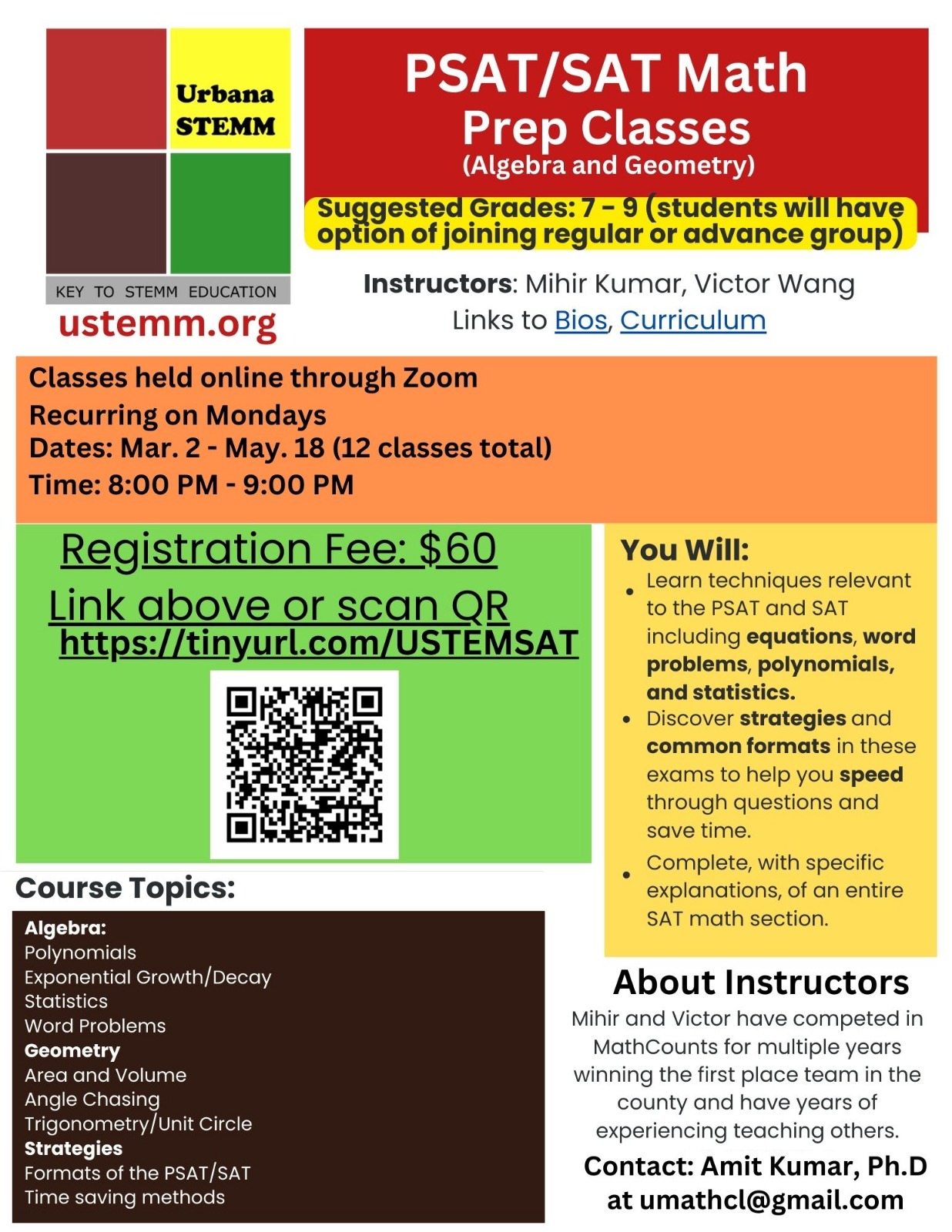 PSAT/SAT Math Prep Classes (Algebra and Geometry)