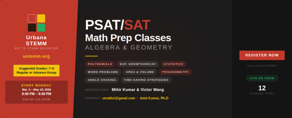 PSAT/SAT Math Prep Classes (Algebra and Geometry) – Urbana STEMM