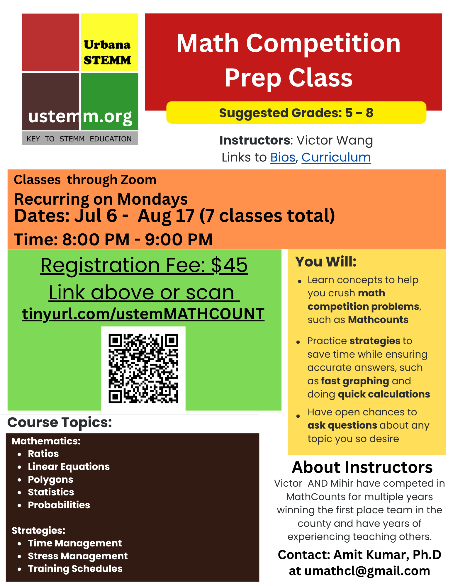 Math Competition Prep Class (Grades 5–8)